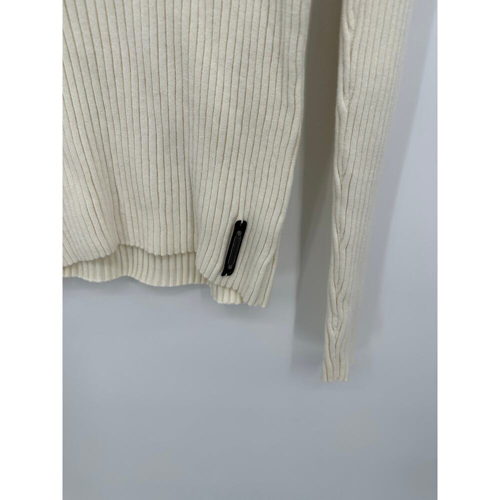 RuffHewn Womens Cream Ribbed Turtleneck Sweater Sz XL Cotton Minimal Casual - Picture 4 of 6